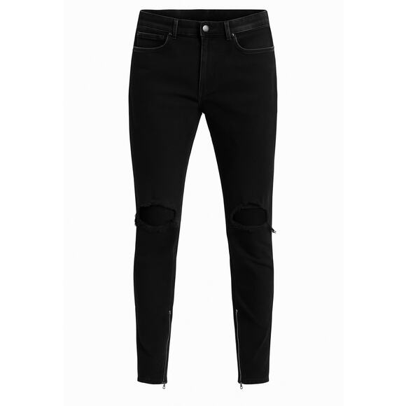 MNML Black Distressed Skinny Jeans 30 - Picture 1 of 9